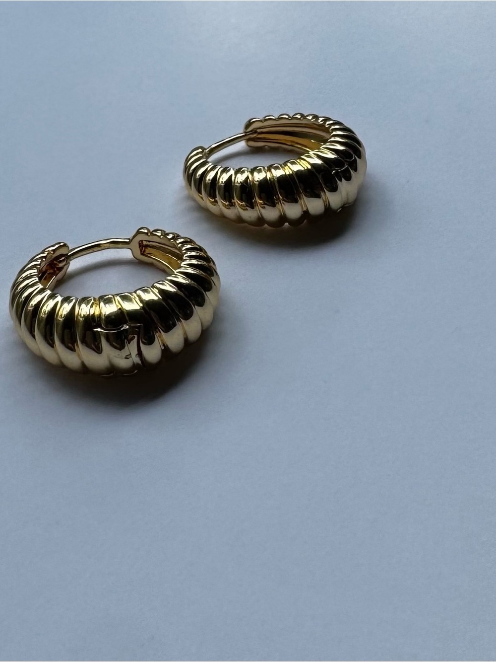 Luv Aj Ribbed Chunky Hoop Huggie